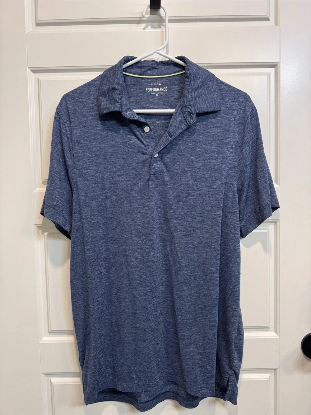 J. Crew Performance Heather Navy Blue Polo